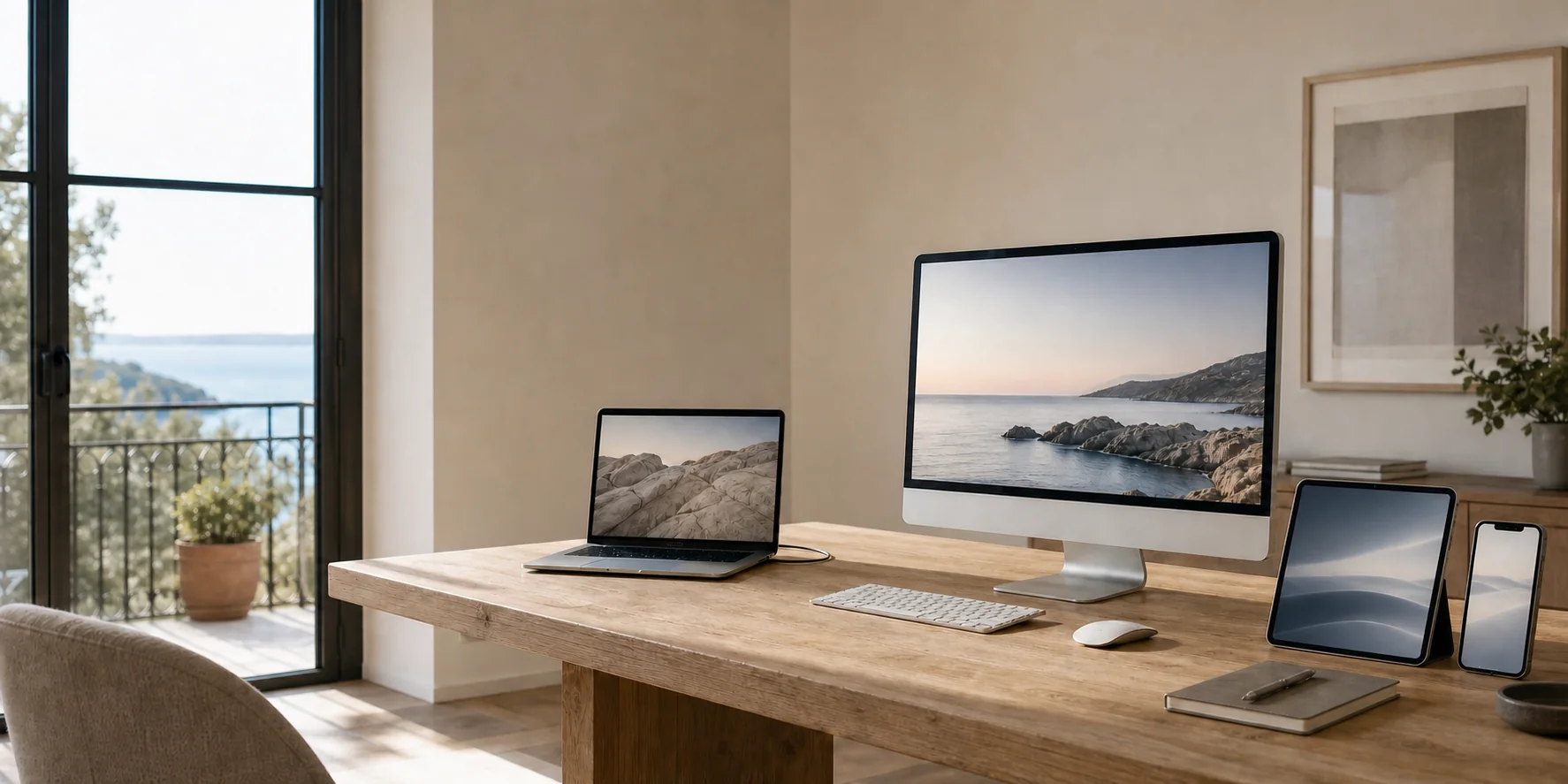 Office equipped with Mac, iPhone and iPad for Apple systems consulting